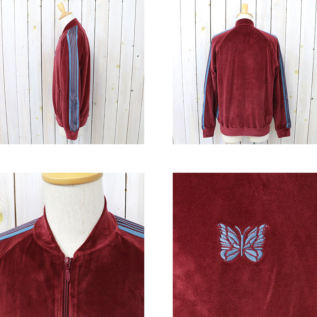 Needles : Rib Collar Track Jacket-C/PE Velour (Burgundy)