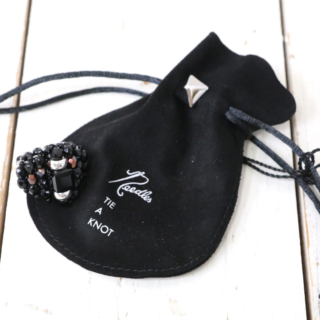 【SALE50%OFF】NeedlesxTie A Knot : Square Crystal Beads Ring (Black/Black)