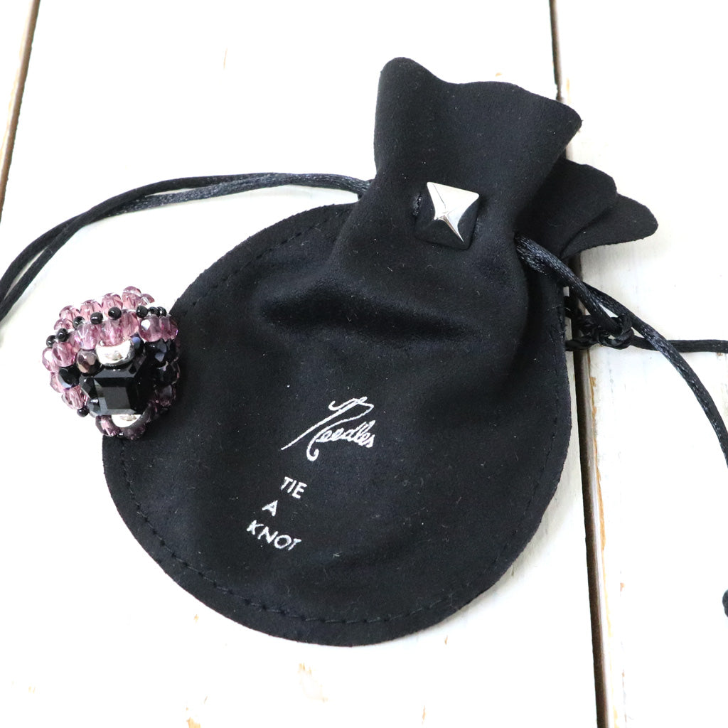 【SALE50%OFF】NeedlesxTie A Knot : Square Crystal Beads Ring (Black/Purple)