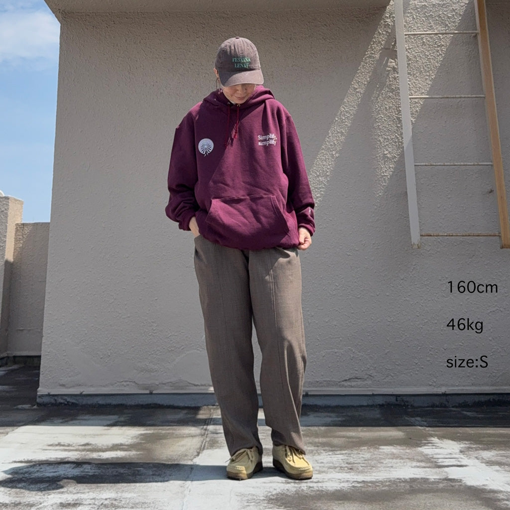SOUTH2 WEST8 : Emb.Hooded Sweat Shirt-Cotton French Terry (Burgundy)