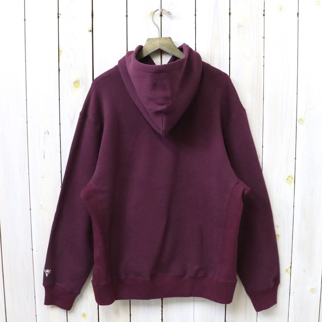 SOUTH2 WEST8 : Emb.Hooded Sweat Shirt-Cotton French Terry (Burgundy)