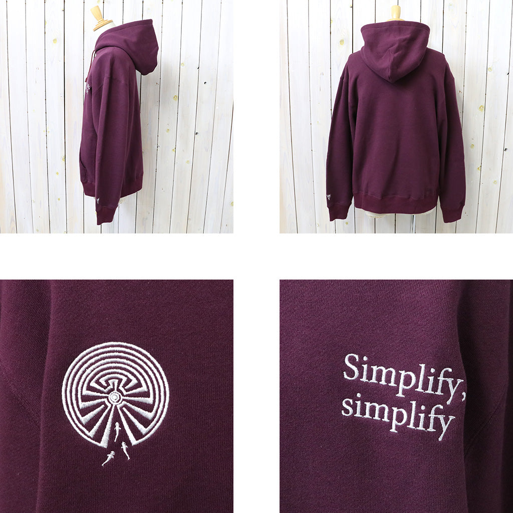 SOUTH2 WEST8 : Emb.Hooded Sweat Shirt-Cotton French Terry (Burgundy)