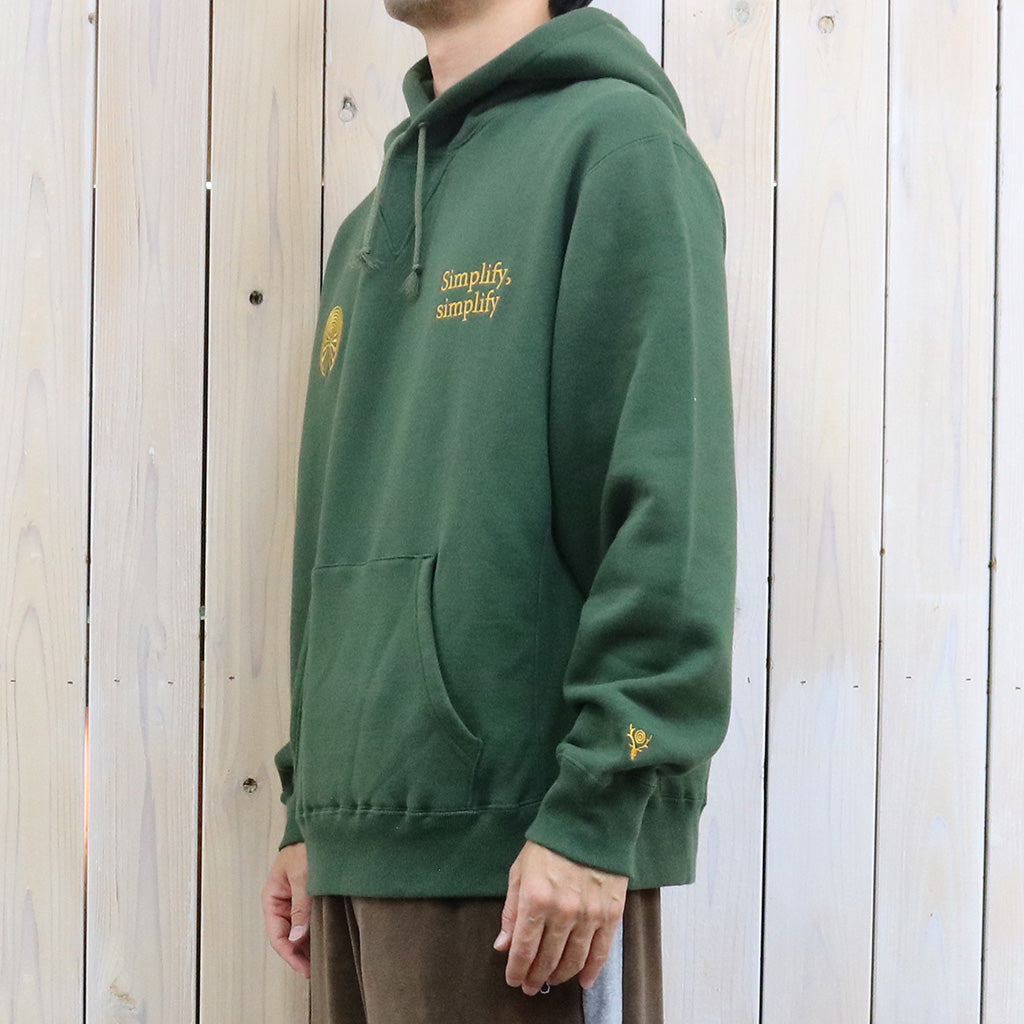 SOUTH2 WEST8 : Emb.Hooded Sweat Shirt-Cotton French Terry (Green)
