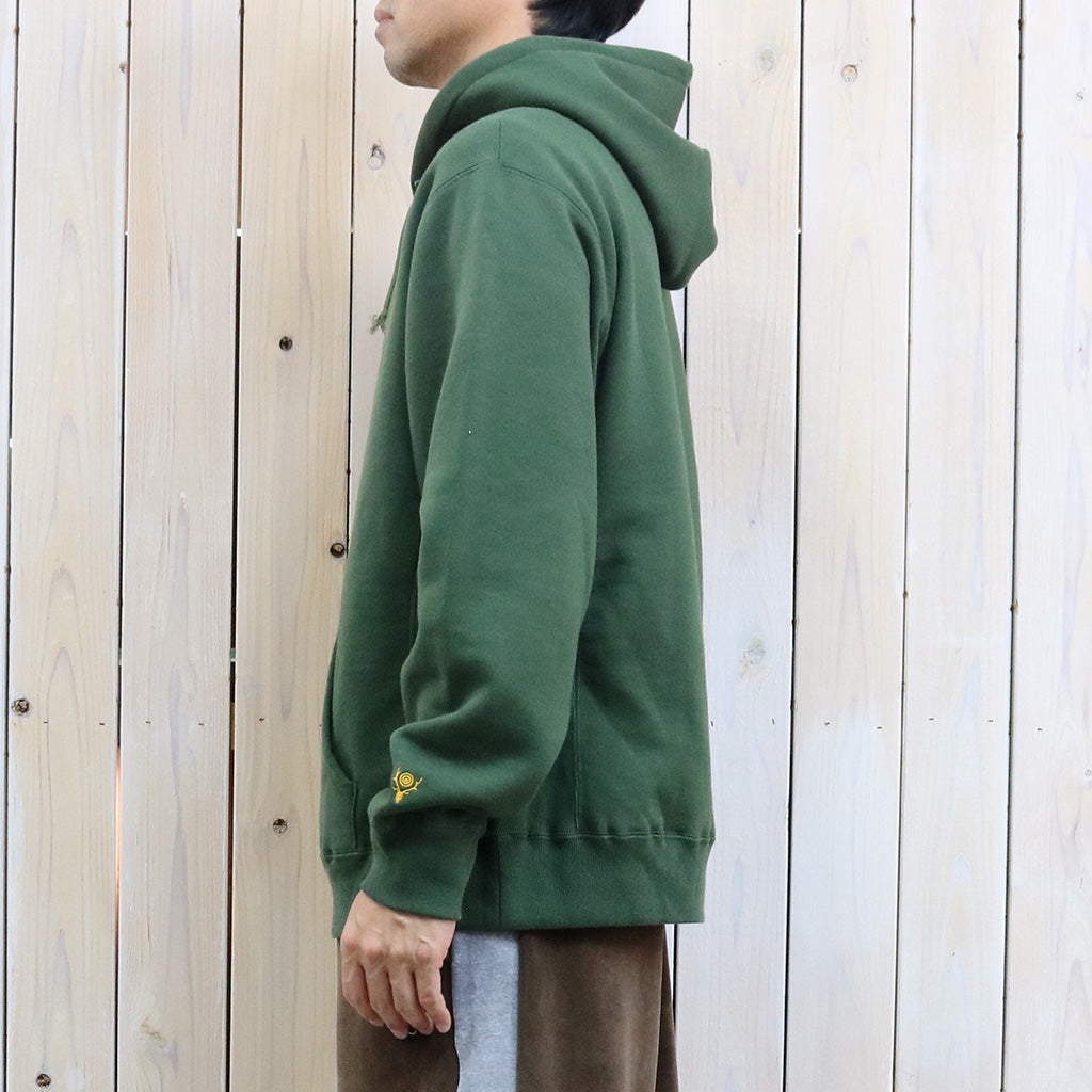 SOUTH2 WEST8 : Emb.Hooded Sweat Shirt-Cotton French Terry (Green)