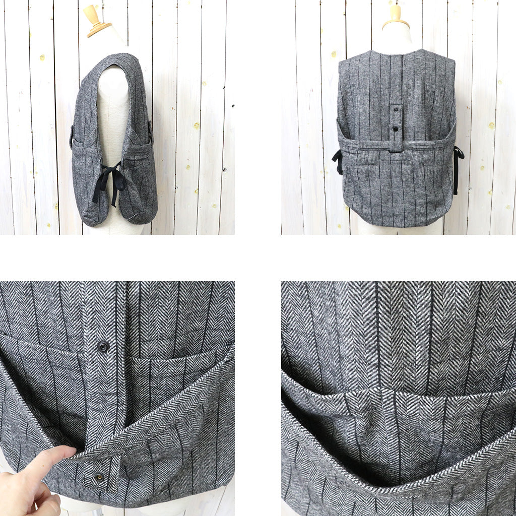ENGINEERED GARMENTS : Newsboy Vest-Wool Striped HB (Dk.Grey)