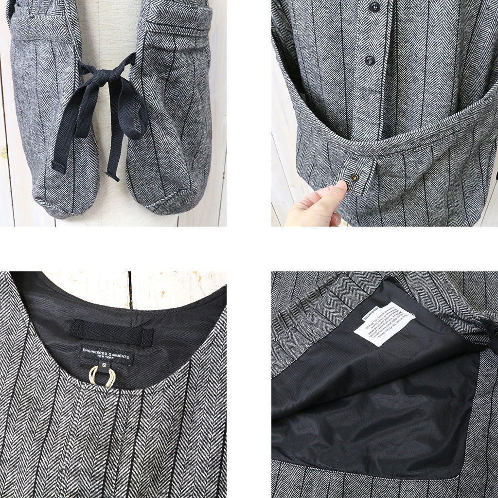 ENGINEERED GARMENTS : Newsboy Vest-Wool Striped HB (Dk.Grey)