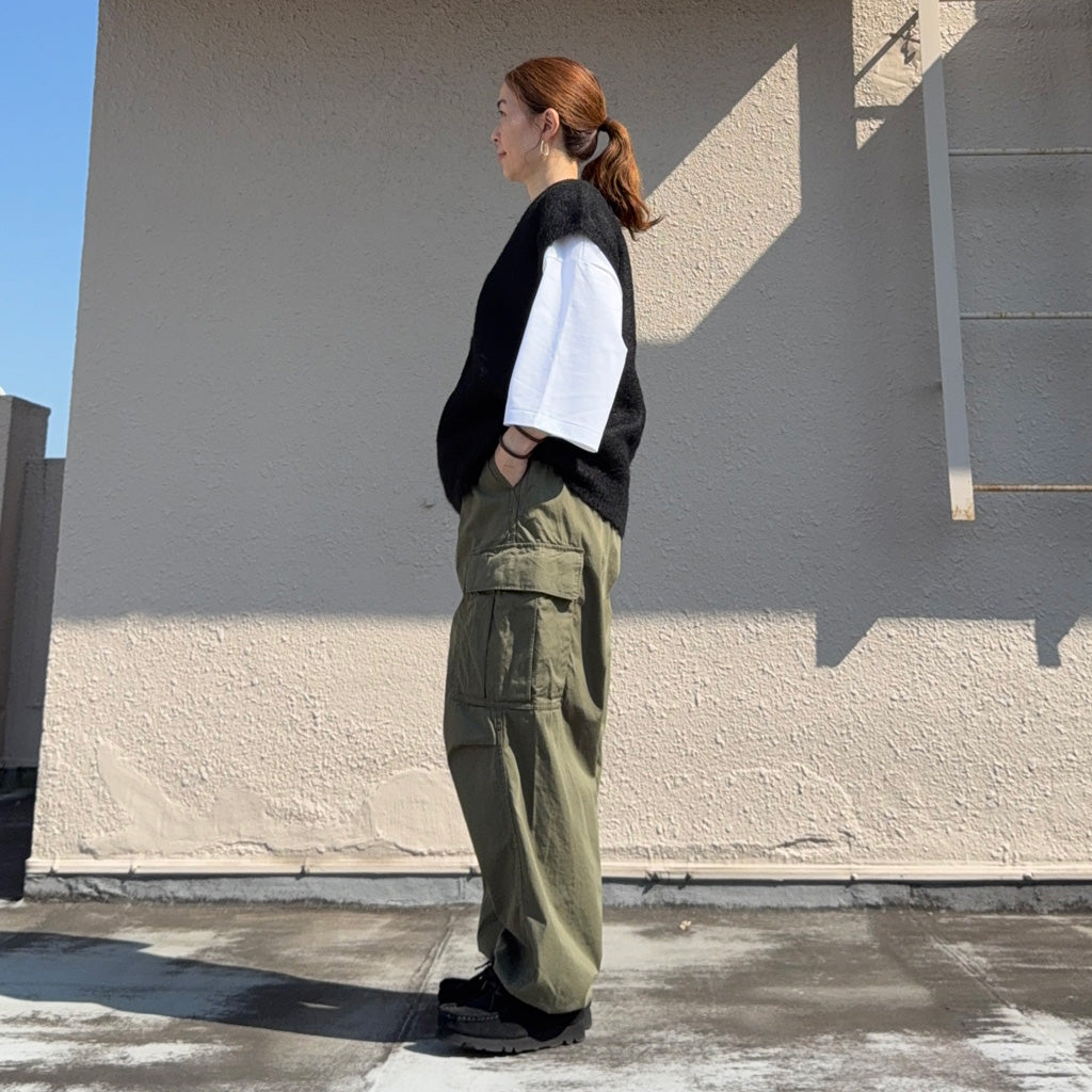 Needles : Mohair Knit Vest-Solid (Black)