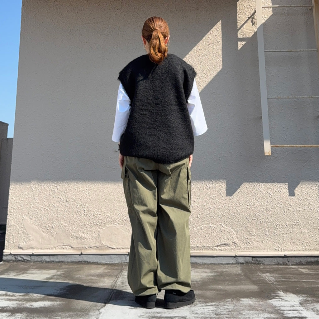 Needles : Mohair Knit Vest-Solid (Black)