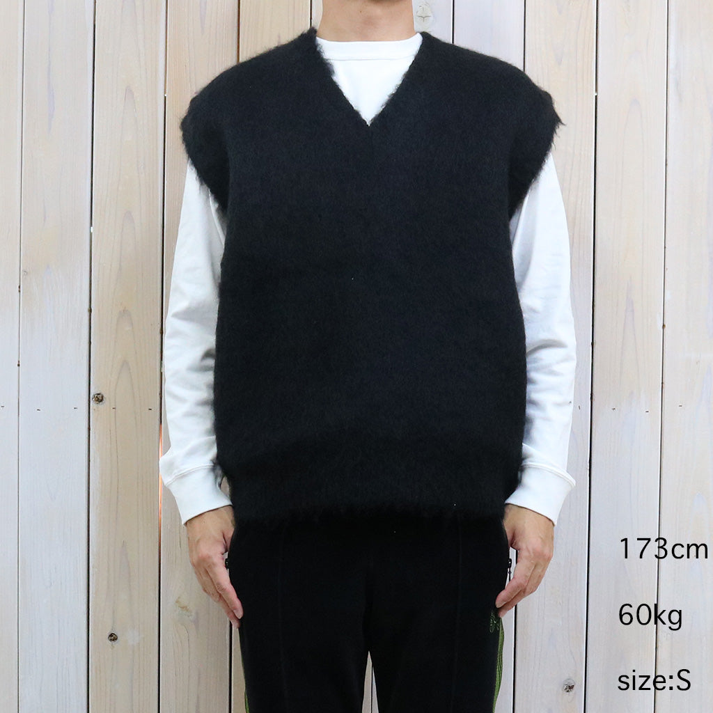 Needles : Mohair Knit Vest-Solid (Black)