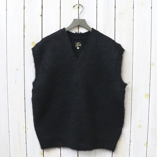 Needles : Mohair Knit Vest-Solid (Black)