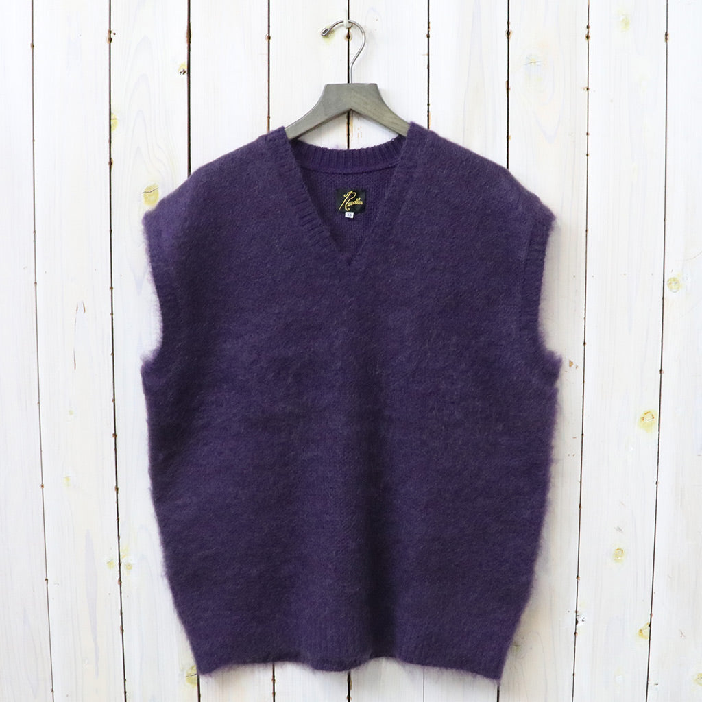 Needles : Mohair Knit Vest-Solid (Purple)