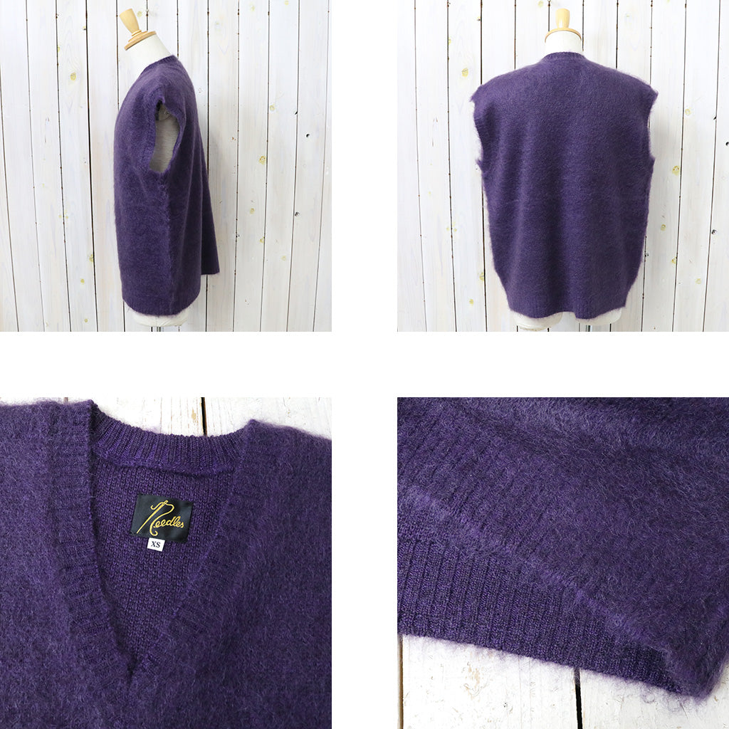 Needles : Mohair Knit Vest-Solid (Purple)