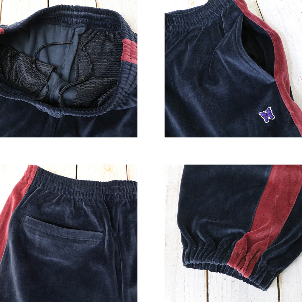Needles : Side Line Sweat Pant-C/PE Velour (Navy)