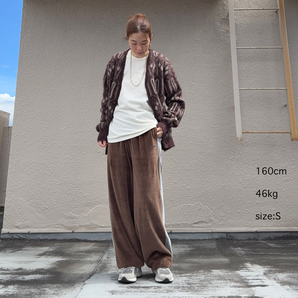 Needles : Side Line Sweat Pant-C/PE Velour (Brown)