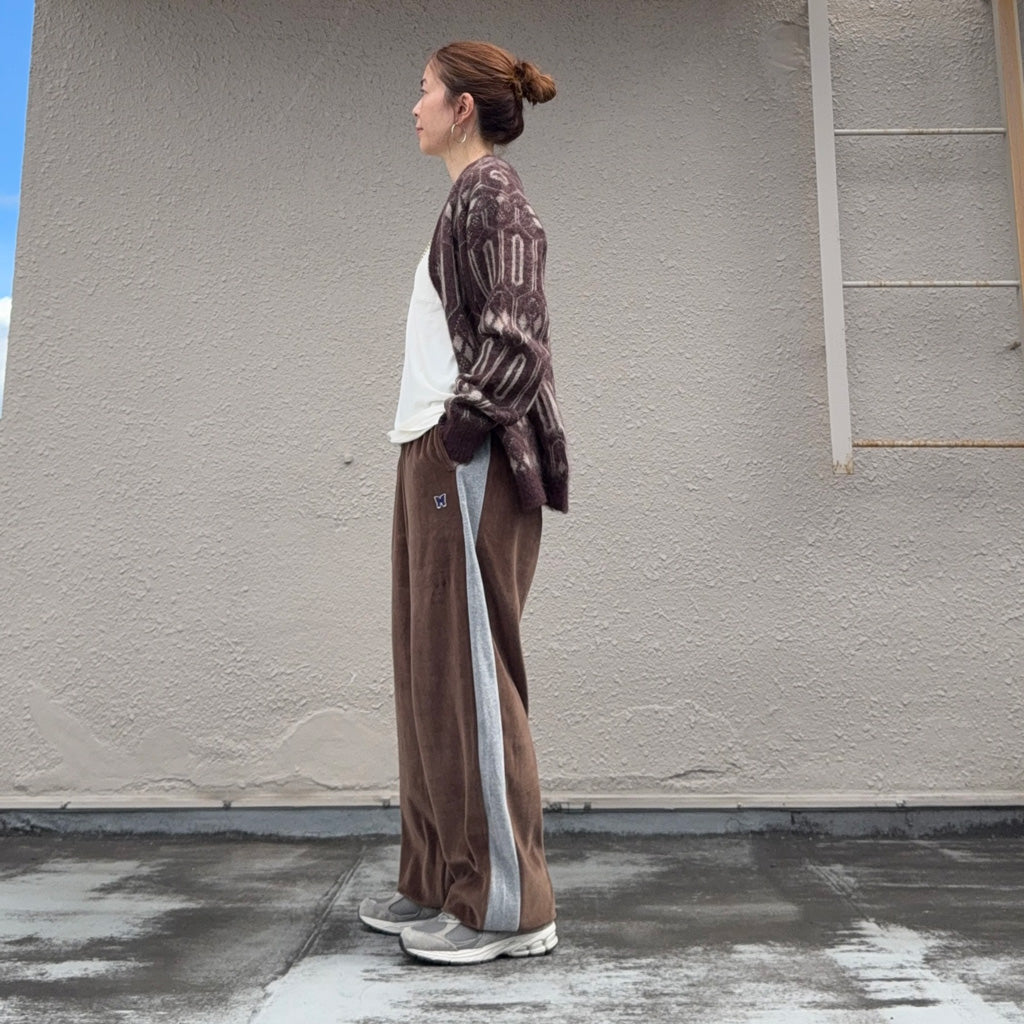 Needles : Side Line Sweat Pant-C/PE Velour (Brown)