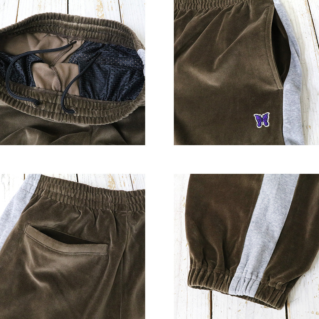Needles : Side Line Sweat Pant-C/PE Velour (Brown)