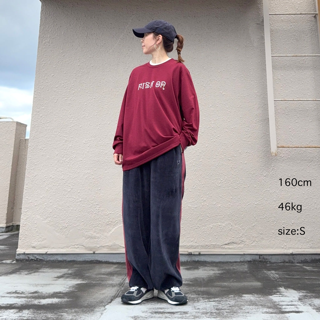 Needles : Side Line Sweat Pant-C/PE Velour (Navy)