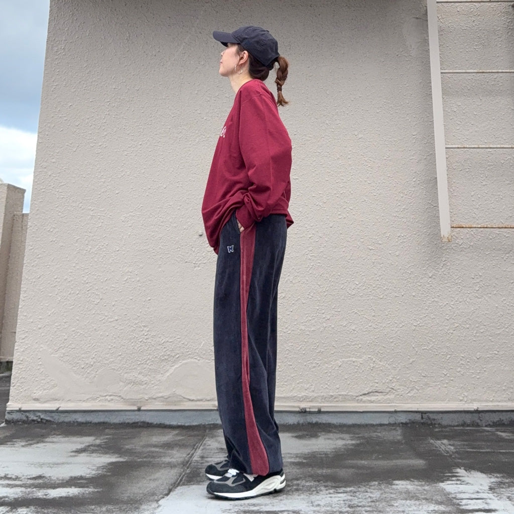 Needles : Side Line Sweat Pant-C/PE Velour (Navy)