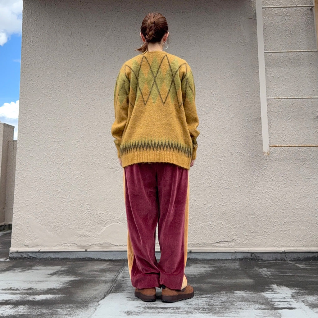 Needles : Side Line Sweat Pant-C/PE Velour (Burgundy)