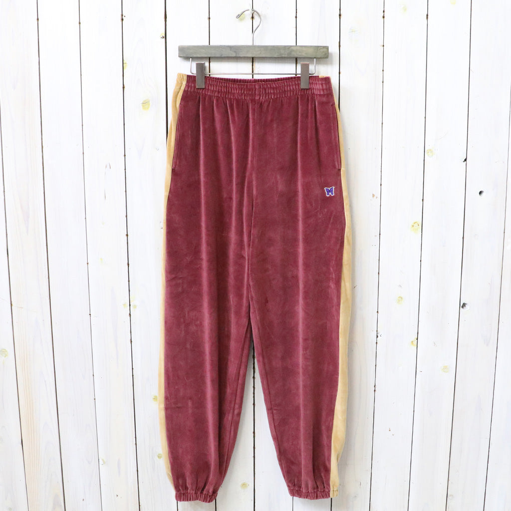 Needles : Side Line Sweat Pant-C/PE Velour (Burgundy)