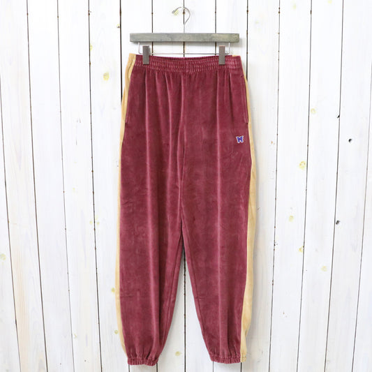Needles : Side Line Sweat Pant-C/PE Velour (Burgundy)