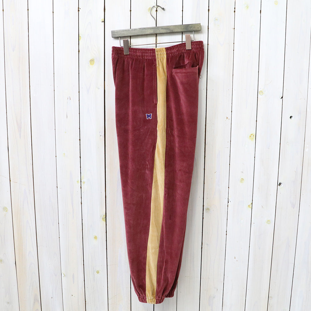 Needles : Side Line Sweat Pant-C/PE Velour (Burgundy)