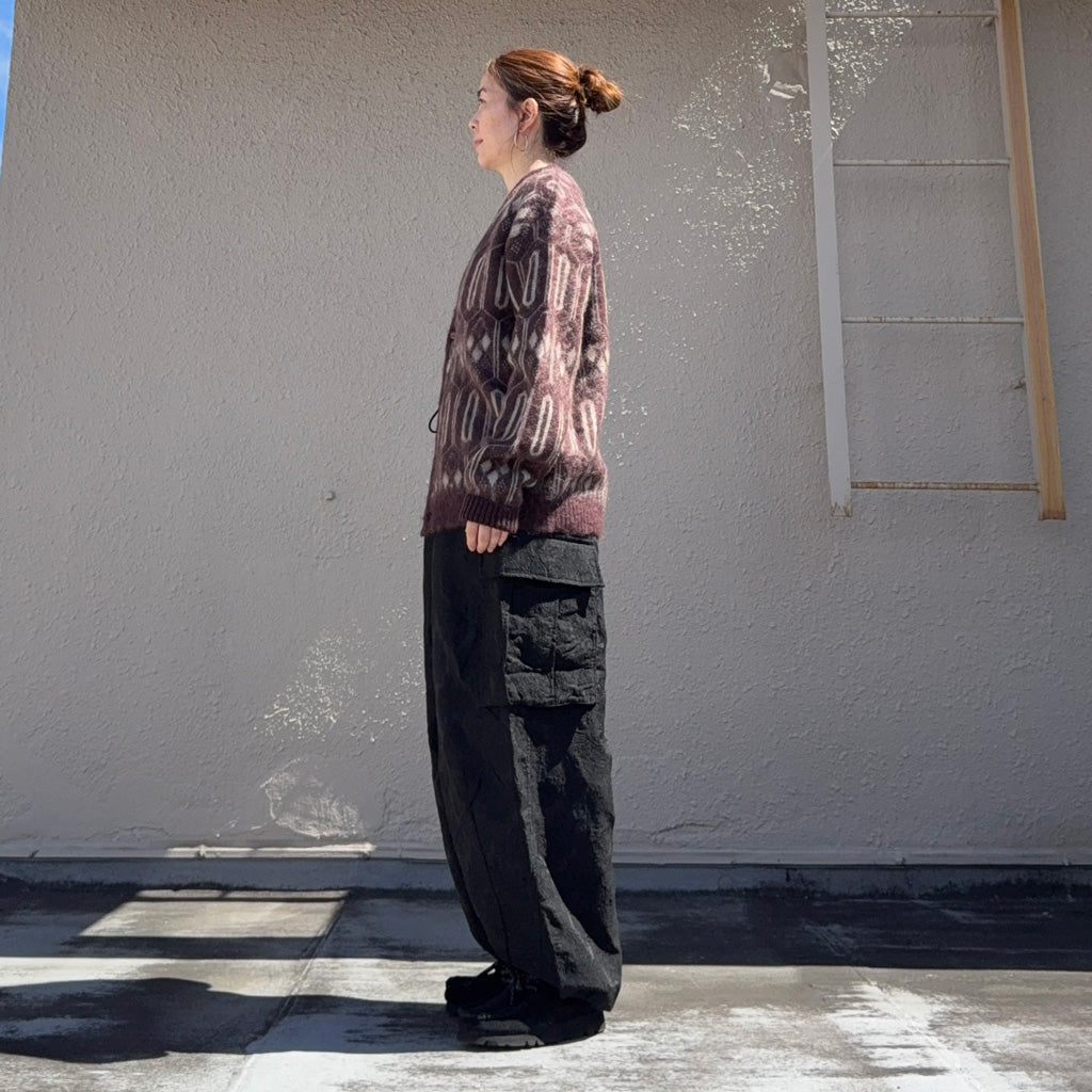 Needles : Mohair Cardigan-Geometric (Burgundy)