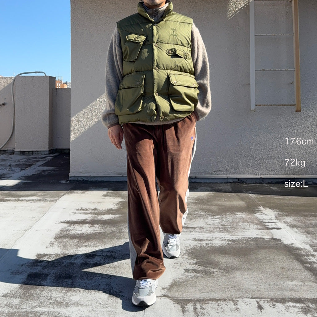 Needles : Side Line Sweat Pant-C/PE Velour (Brown)