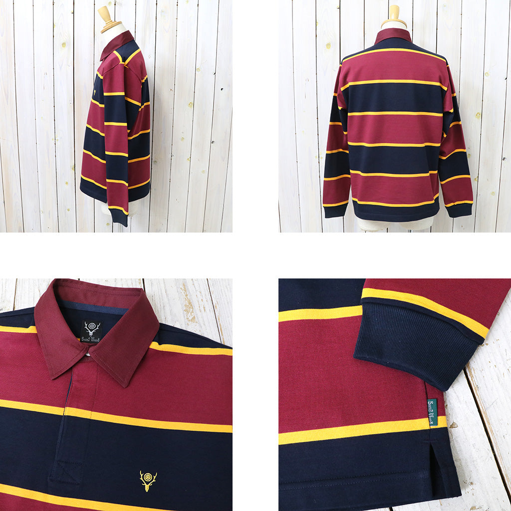 SOUTH2 WEST8 : Rugger Shirt-Cotton Plainstitch (Burgundy)