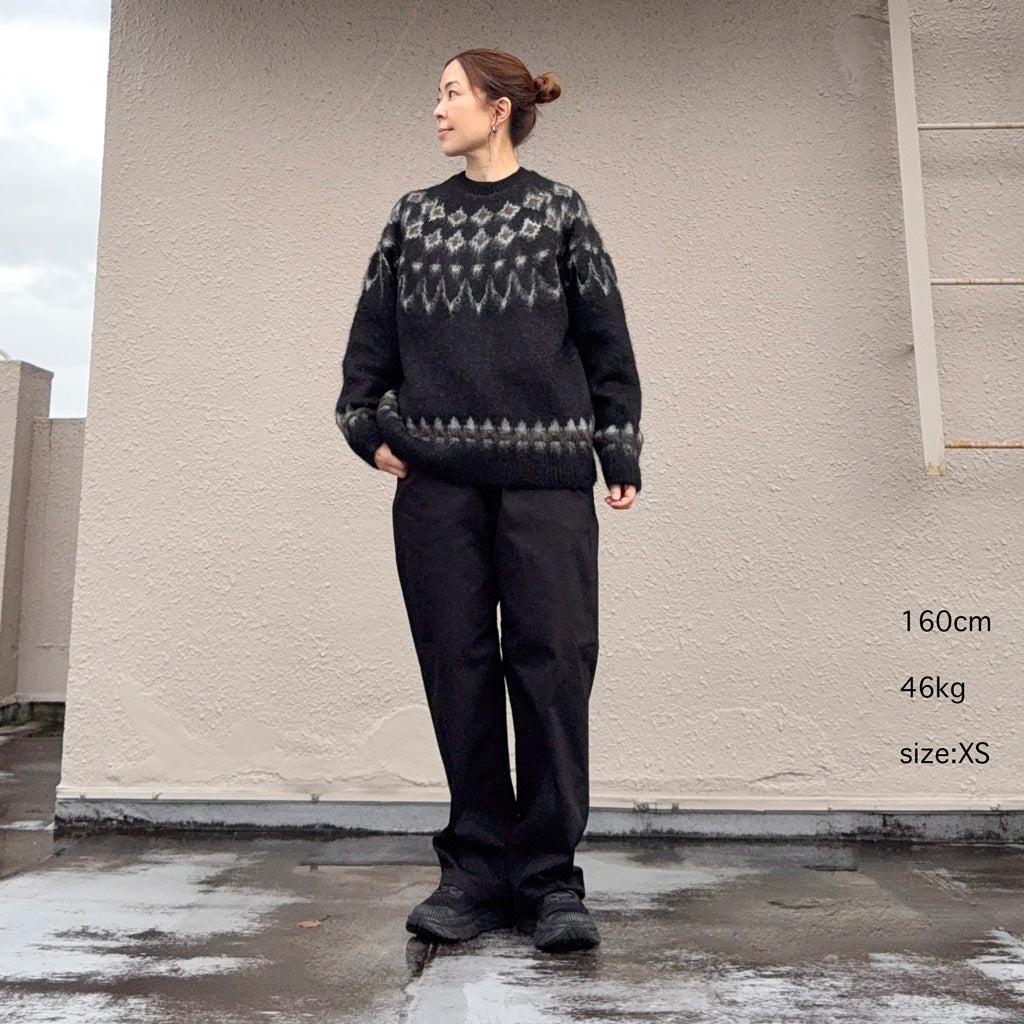 SOUTH2 WEST8 : Mohair Crew Neck Sweater-Nordic Skull (Black)