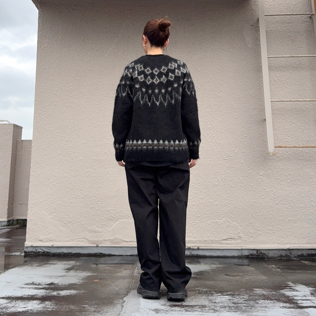 SOUTH2 WEST8 : Mohair Crew Neck Sweater-Nordic Skull (Black)