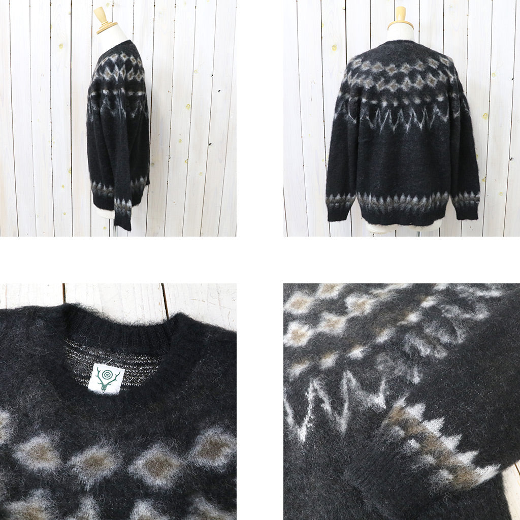 SOUTH2 WEST8 : Mohair Crew Neck Sweater-Nordic Skull (Black)