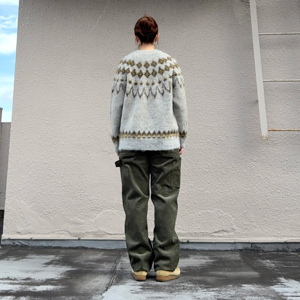 SOUTH2 WEST8 : Mohair Crew Neck Sweater-Nordic Skull (Ice Grey)