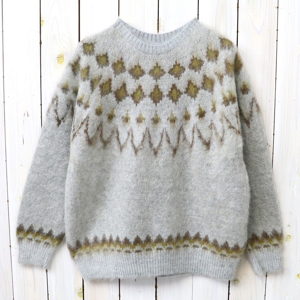 SOUTH2 WEST8 : Mohair Crew Neck Sweater-Nordic Skull (Ice Grey)