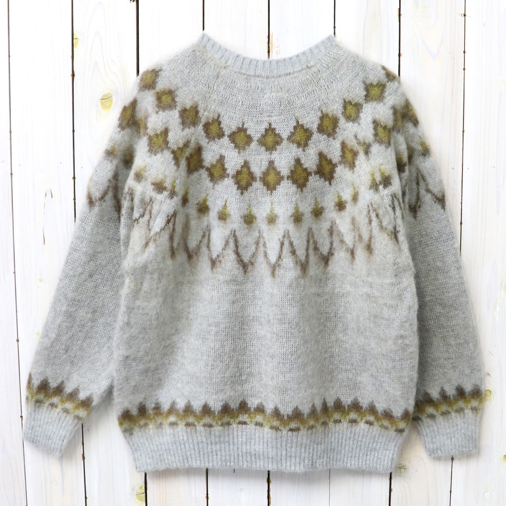 SOUTH2 WEST8 : Mohair Crew Neck Sweater-Nordic Skull (Ice Grey)