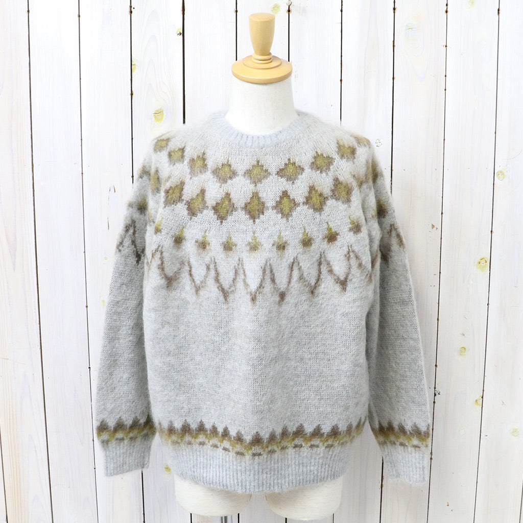 SOUTH2 WEST8 : Mohair Crew Neck Sweater-Nordic Skull (Ice Grey)