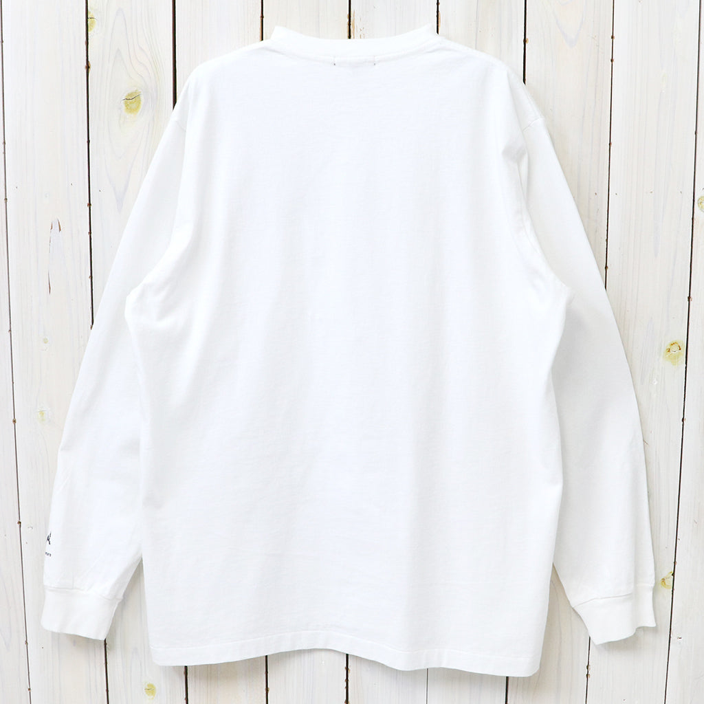 ENGINEERED GARMENTS : Printed Cross Crew Neck L/S T-shirt-White (NY)
