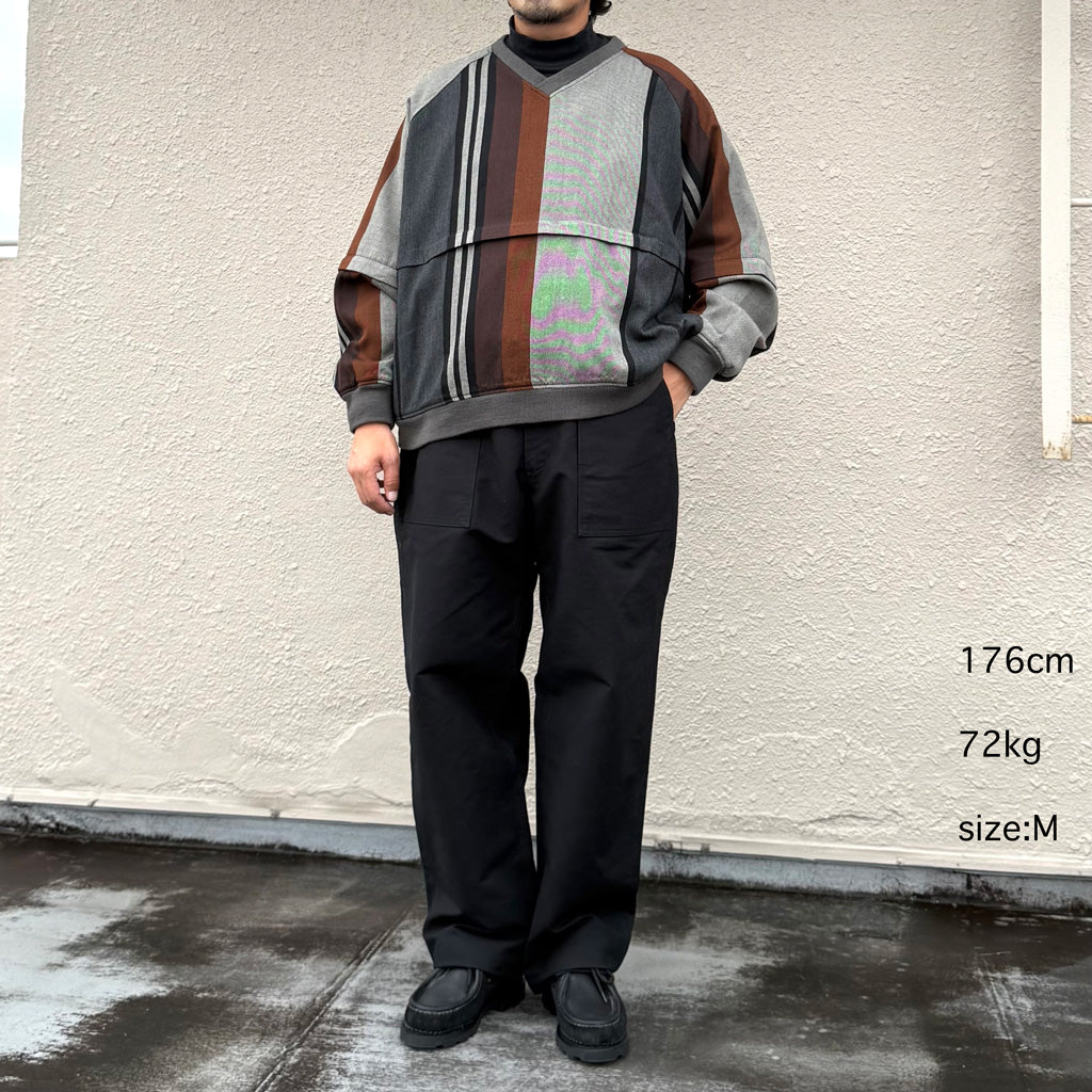 ENGINEERED GARMENTS : Wind Pull-Wide Stripe Worsted Wool