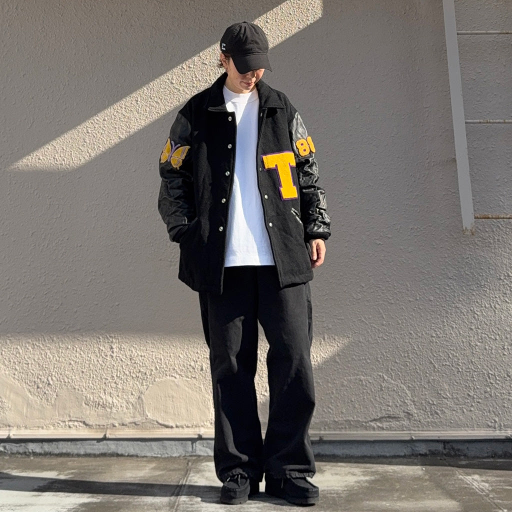 Needles : Lettered Coat-Wool Melton (Black)