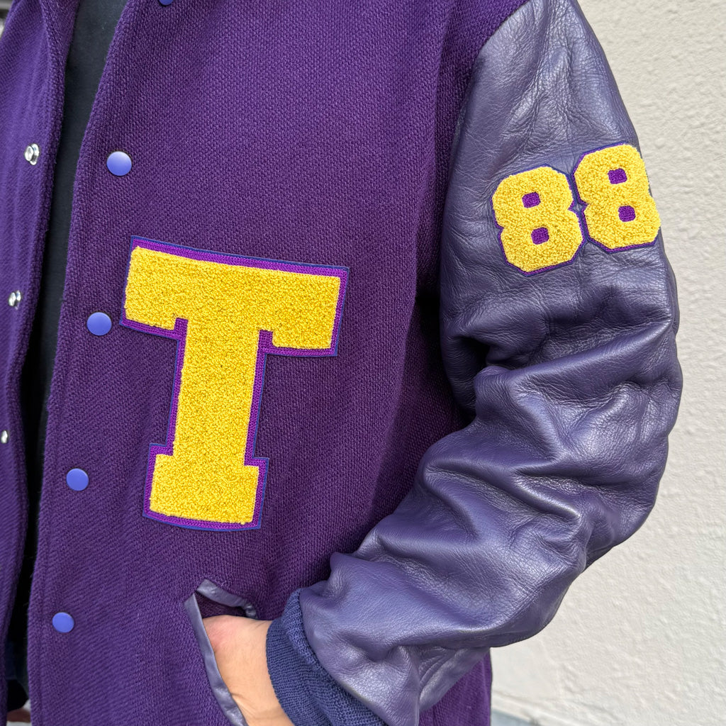 Needles : Lettered Coat-Wool Melton (Purple)