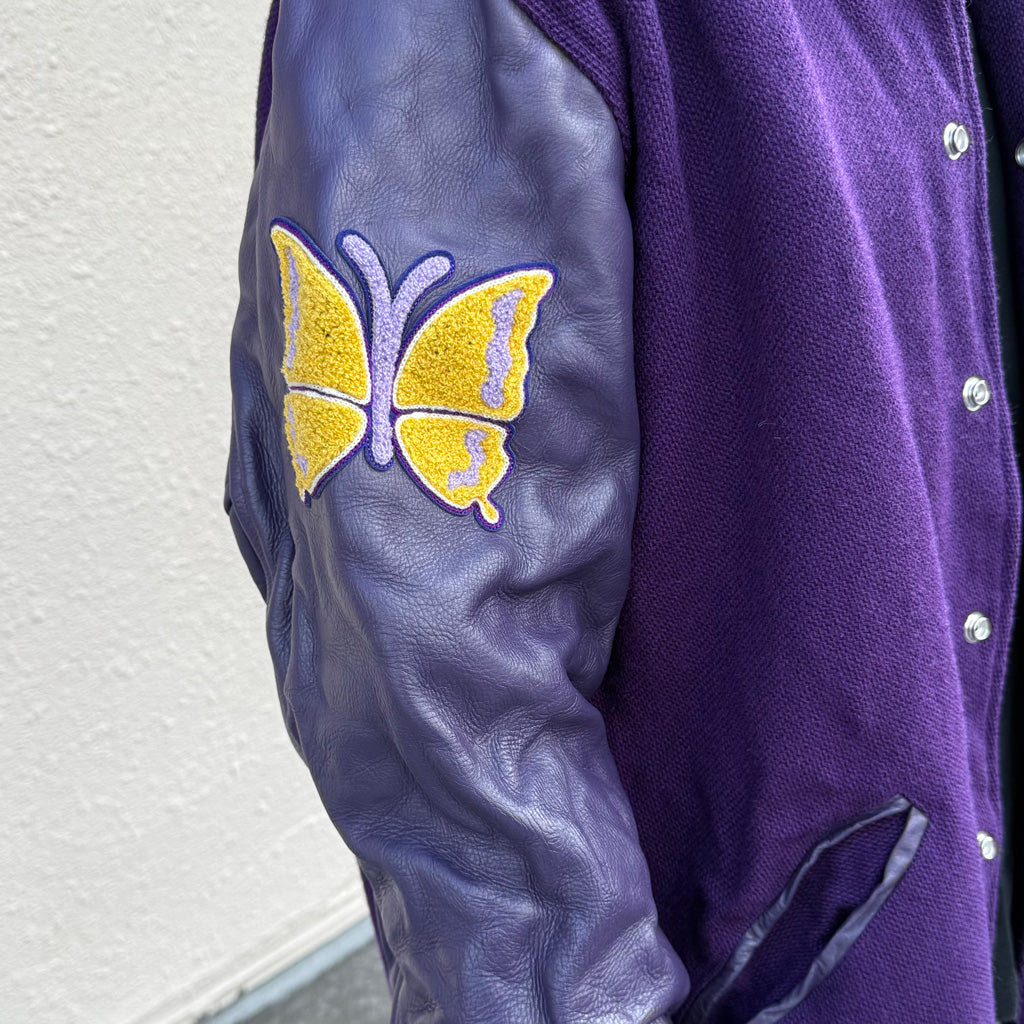 Needles : Lettered Coat-Wool Melton (Purple)