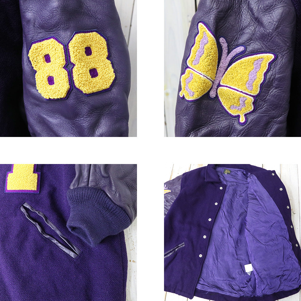 Needles : Lettered Coat-Wool Melton (Purple)