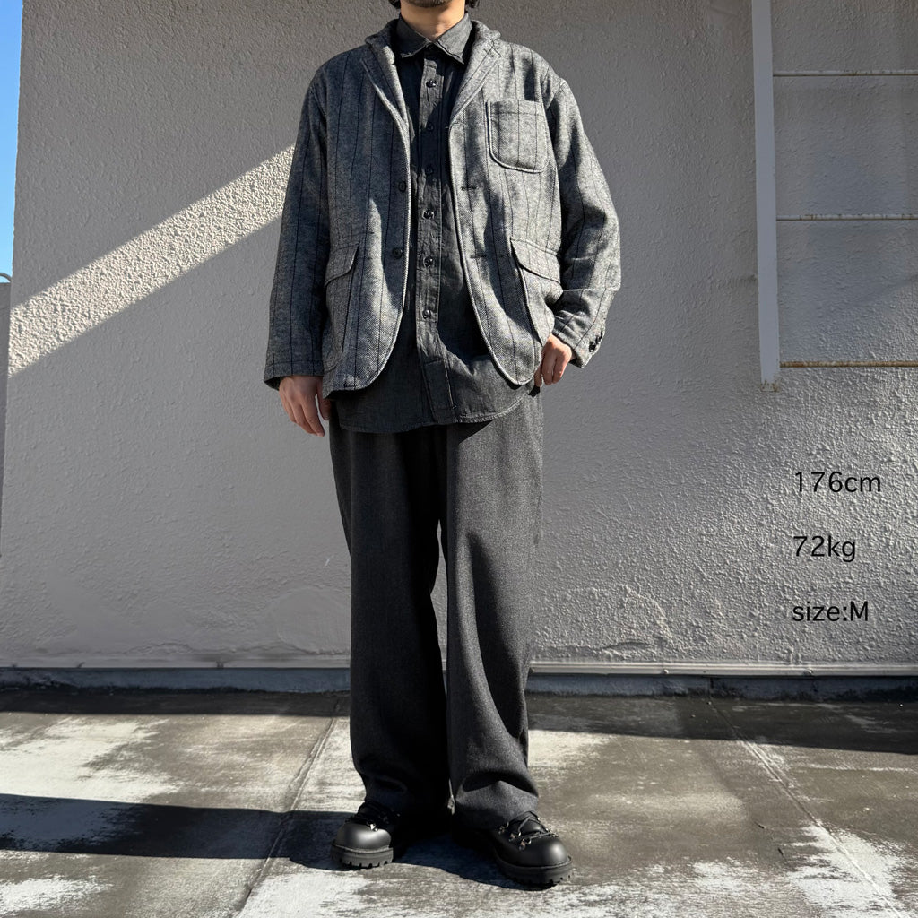 ENGINEERED GARMENTS : Officer Pant-High Count Worsted Wool (Charcoal)