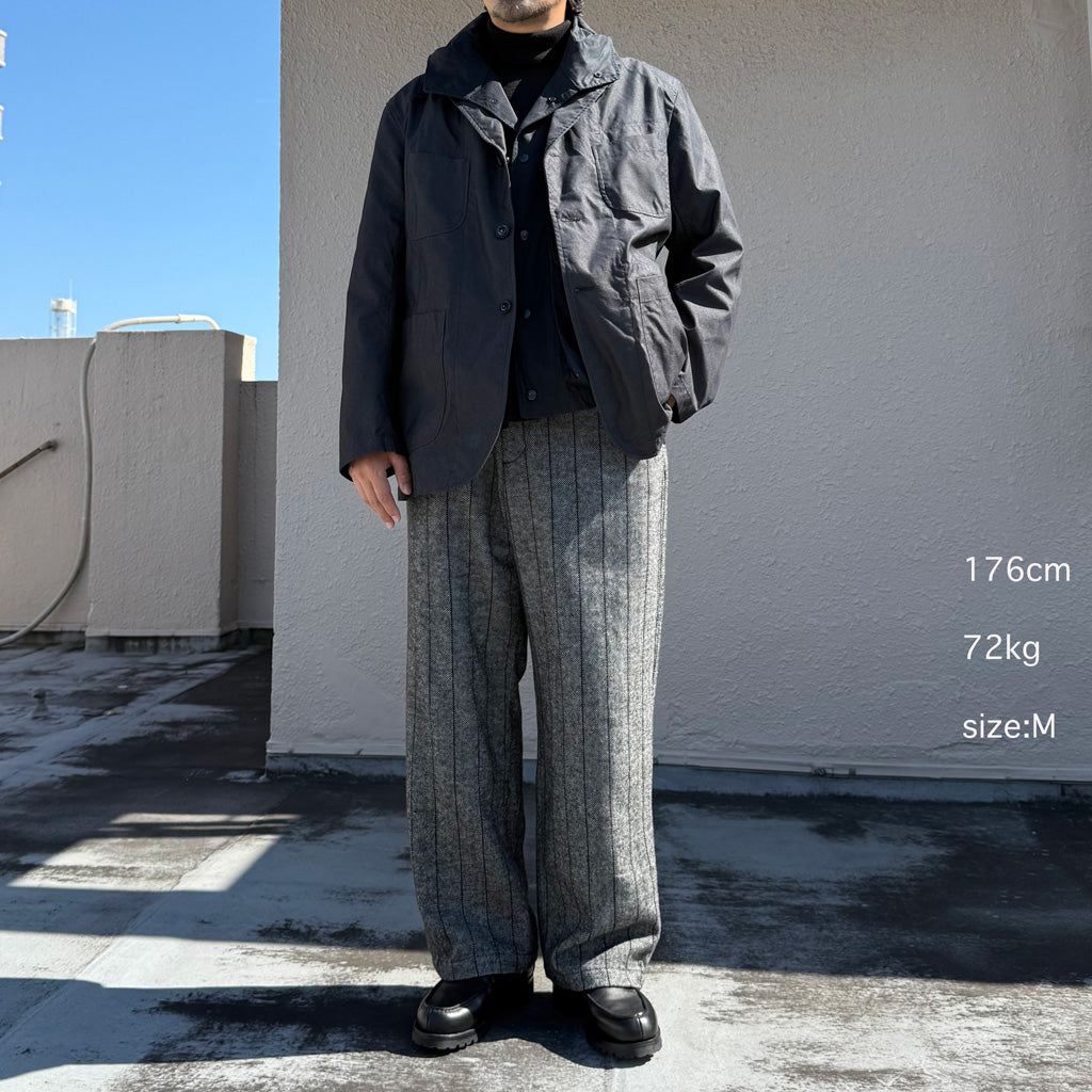 ENGINEERED GARMENTS : Officer Pant-Wool Striped HB (Dk.Grey)