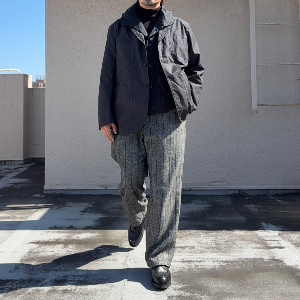 ENGINEERED GARMENTS : Officer Pant-Wool Striped HB (Dk.Grey)
