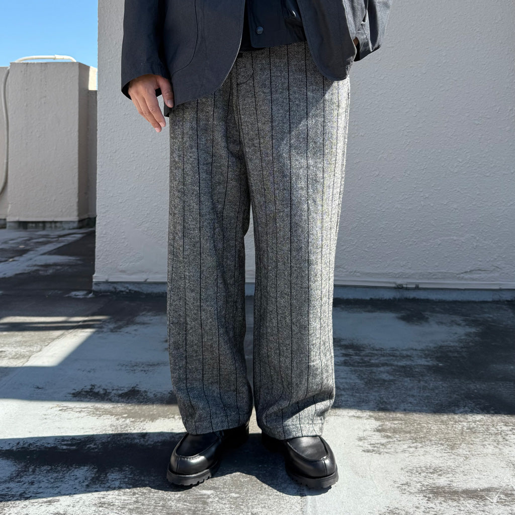ENGINEERED GARMENTS : Officer Pant-Wool Striped HB (Dk.Grey)
