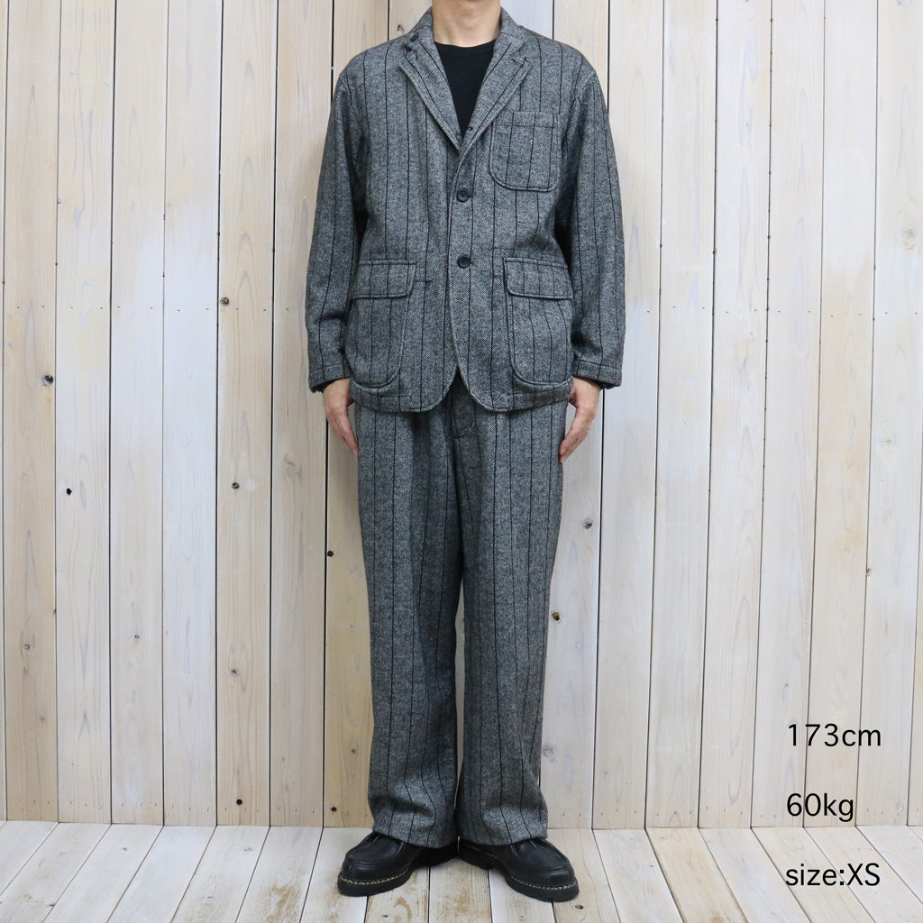 ENGINEERED GARMENTS : Officer Pant-Wool Striped HB (Dk.Grey)