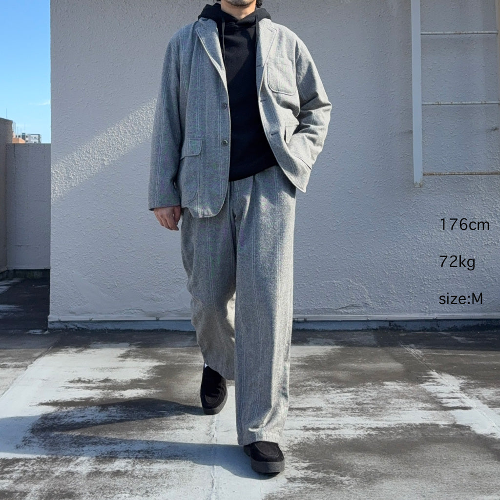 ENGINEERED GARMENTS : Officer Pant-Wool Striped HB (Lt.Grey)