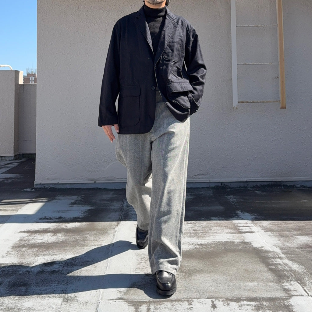 ENGINEERED GARMENTS : Officer Pant-Wool Striped HB (Lt.Grey)