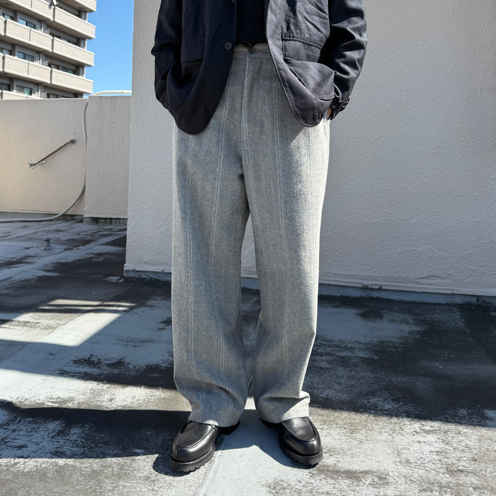 ENGINEERED GARMENTS : Officer Pant-Wool Striped HB (Lt.Grey)
